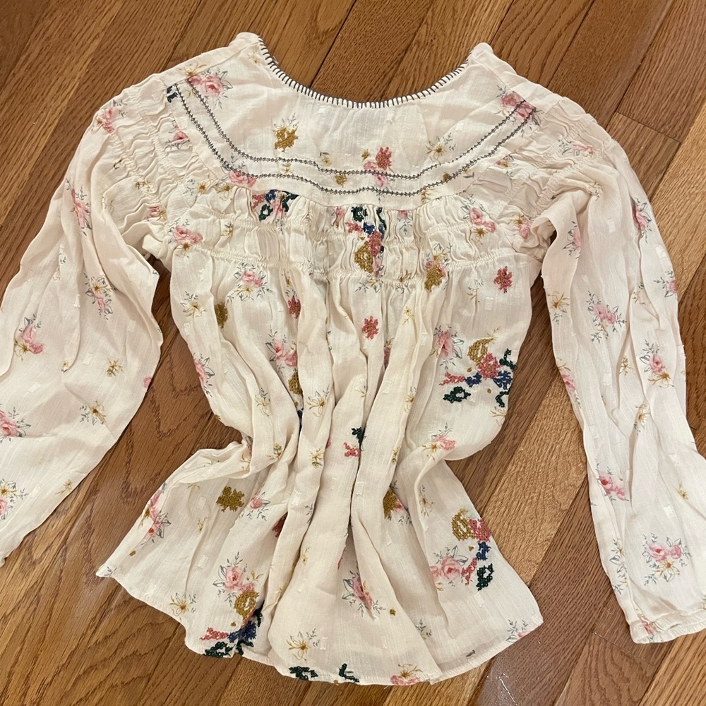 Floral Embroidered Girls Top